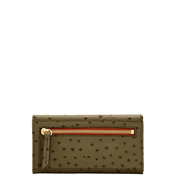 Dooney & Bourke Ostrich Continental Clutch Wallet - Olive - Picture 4 of 4